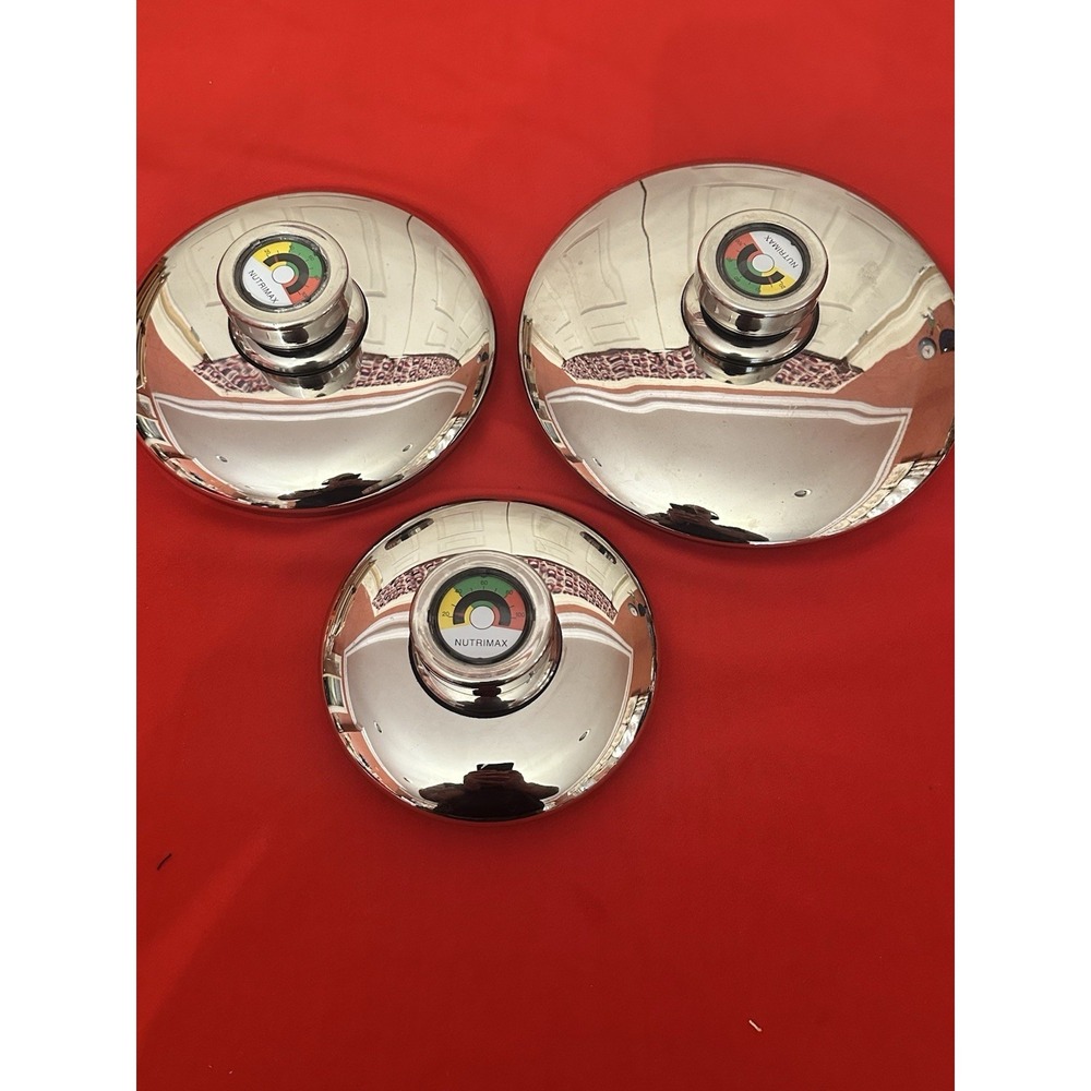 Nutrí Max Pot Lids Set of 3 Stainless Steel  9 1/2 , 8, 6 1/2